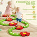 Balance Beam Kids Green Red | Modular Design with Tactile Bumps - Little and Giant Explorers AIYAPLAY