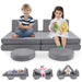 6-Piece Modular Kids Play Sofa Set | Luxurious Velvet Covers with Machine Washable Design - Little and Giant Explorers Costway