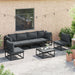 Modular Outdoor Furniture Set Black Aluminium | Customisable Garden Seating - Little and Giant Explorers vidaXL