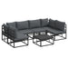 Modular Outdoor Furniture Set Black Aluminium | Customisable Garden Seating - Little and Giant Explorers vidaXL