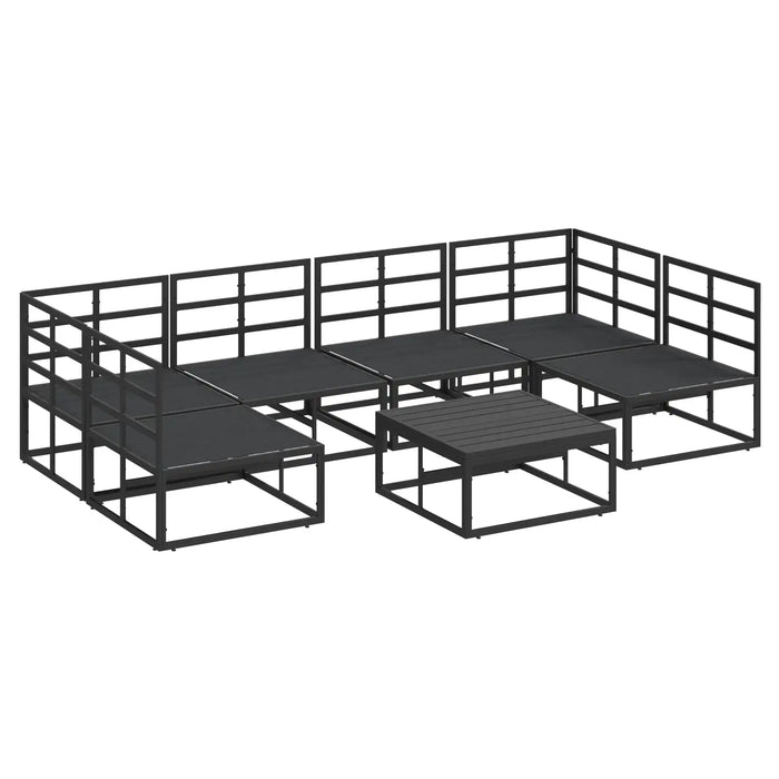 Modular Outdoor Furniture Set Black Aluminium | Customisable Garden Seating - Little and Giant Explorers vidaXL