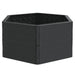 Anthracite modular raised garden planter with hexagonal shape and textured panels for herbs and flowers