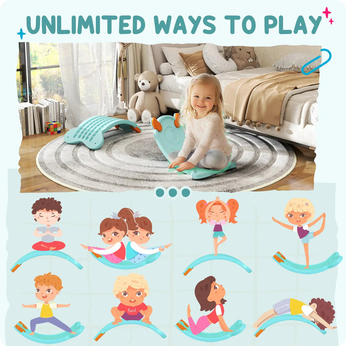 Kids Balance Board | Cute Monster Design (Light Blue Edition) - Little and Giant Explorers AIYAPLAY