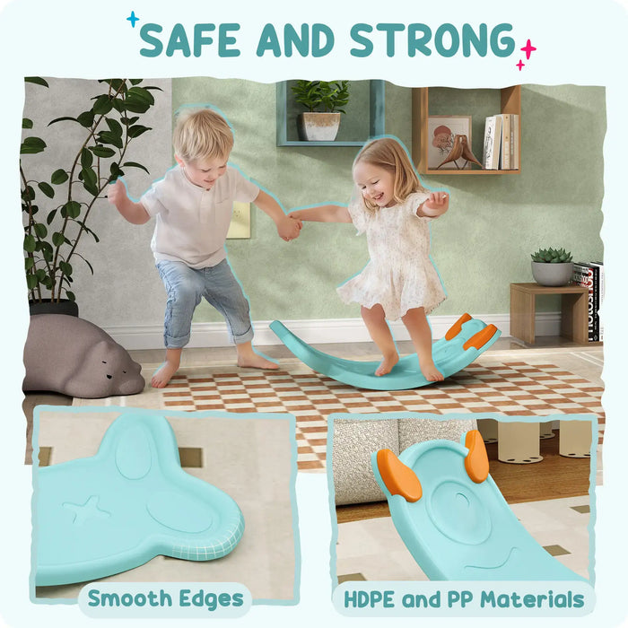 Kids Balance Board | Cute Monster Design (Light Blue Edition) - Little and Giant Explorers AIYAPLAY