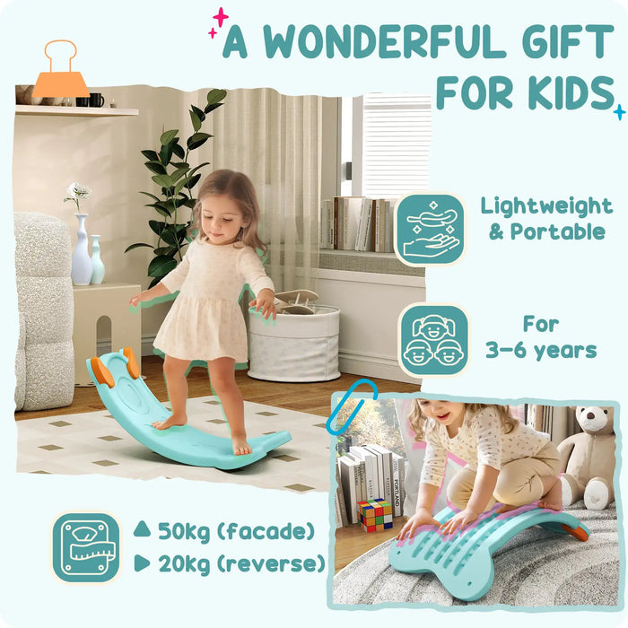 Kids Balance Board | Cute Monster Design (Light Blue Edition) - Little and Giant Explorers AIYAPLAY