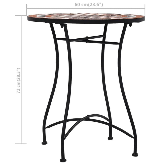 Mosaic Bistro Table in Brown Ceramic - Little and Giant Explorers vidaXL