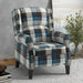 Multi-Check Recliner Armchair – Blue | 135° Reclining Back - Linen-Feel Upholstery HOMCOM - Little and Giant Explorers