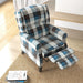 Multi-Check Recliner Armchair – Blue | 135° Reclining Back - Linen-Feel Upholstery HOMCOM - Little and Giant Explorers