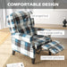 Multi-Check Recliner Armchair – Blue | 135° Reclining Back - Linen-Feel Upholstery HOMCOM - Little and Giant Explorers
