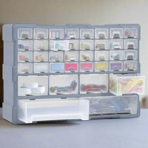 Multi-Drawer Organiser with 40 Drawers in Grey - Little and Giant Explorers vidaXL