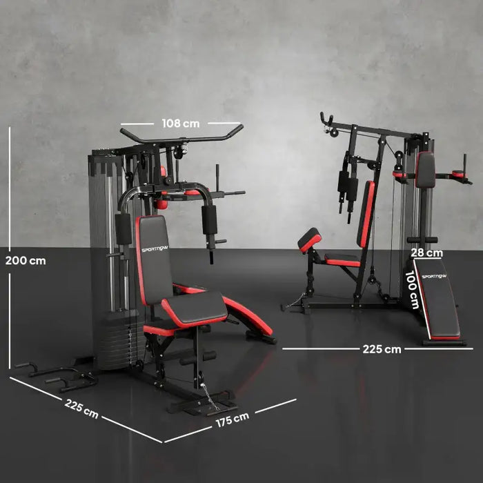 Multi-Exercise Gym Station – All-in-One Home Gym | 65kg Weight Stack SPORTNOW - Little and Giant Explorers SPORTNOW