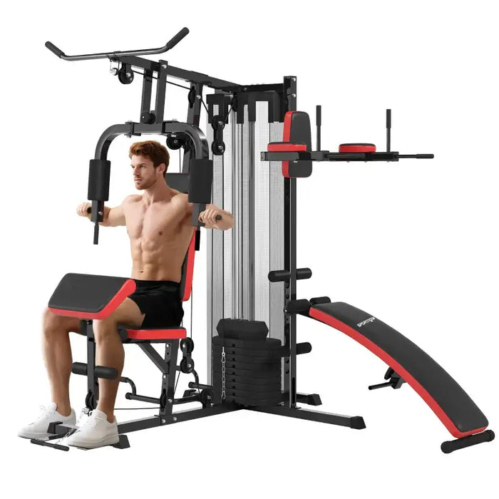 Multi-Exercise Gym Station – All-in-One Home Gym | 65kg Weight Stack SPORTNOW - Little and Giant Explorers SPORTNOW