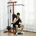 Multi-Exercise Power Tower | Lat Pull Down and Low Row Machine - Adjustable Seat SPORTNOW - Little and Giant Explorers