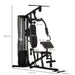 Multi-Functional Home Gym Workout Station | 45Kg Weight Stack - Little and Giant Explorers HOMCOM