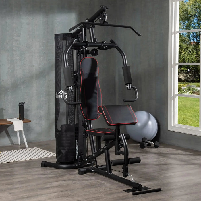 Multi-Functional Home Gym Workout Station | 45Kg Weight Stack - Little and Giant Explorers HOMCOM