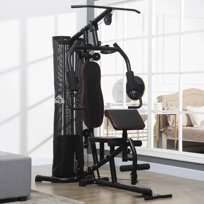 Multi-Functional Home Gym Workout Station | 45Kg Weight Stack - Little and Giant Explorers HOMCOM