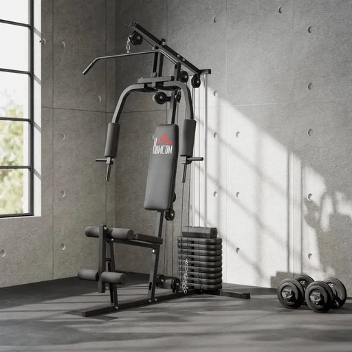 Multi Gym Station – Full Body Home Workout Machine | 45kg Adjustable Weight Stack HOMCOM - Little and Giant Explorers HOMCOM