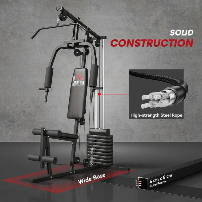 Multi Gym Station – Full Body Home Workout Machine | 45kg Adjustable Weight Stack HOMCOM - Little and Giant Explorers HOMCOM