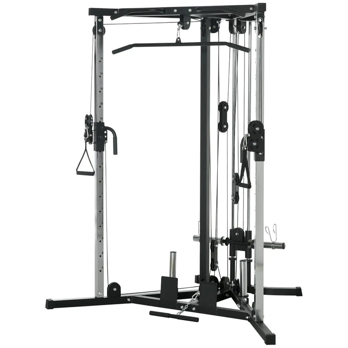 Multifunctional Gym Equipment with High and Low Pulleys and Pull Up Bar - Little and Giant Explorers SPORTNOW