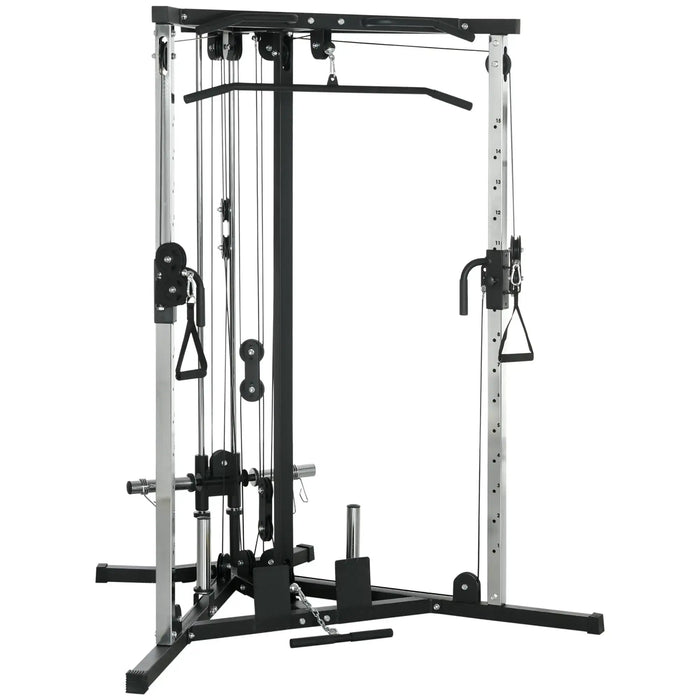 Multifunctional Gym Equipment with High and Low Pulleys and Pull Up Bar - Little and Giant Explorers SPORTNOW