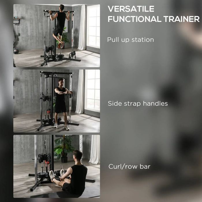 Multifunctional Gym Equipment with High and Low Pulleys and Pull Up Bar - Little and Giant Explorers SPORTNOW