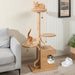 Multi-Layer Cat Activity Center 129cm | Wooden Cat Tree with Oak Wood Post - Little and Giant Explorers Costway