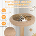 Multi-Layer Cat Activity Center 129cm | Wooden Cat Tree with Oak Wood Post - Little and Giant Explorers Costway