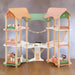 Multi Layer Wooden Dollhouse with 7 Rooms - Little and Giant Explorers Costway