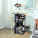 Multi-Level Cat Tree – Dark Grey | 140cm Cat Tower - Hammock and Dual Cat Houses PAWHUT - Little and Giant Explorers PawHut