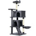 Multi-Level Cat Tree – Dark Grey | 140cm Cat Tower - Hammock and Dual Cat Houses PAWHUT - Little and Giant Explorers PawHut