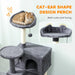 Multi-Level Cat Tree – Dark Grey | 140cm Cat Tower - Hammock and Dual Cat Houses PAWHUT - Little and Giant Explorers PawHut