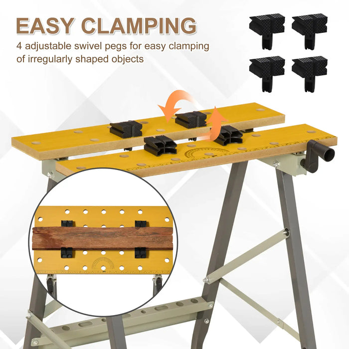 Work Bench Multi-Purpose | 4-in-1 Foldable Design with Adjustable Clamping System - Little and Giant Explorers DURHAND