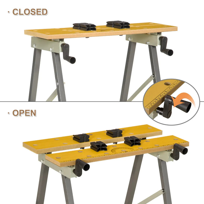 Work Bench Multi-Purpose | 4-in-1 Foldable Design with Adjustable Clamping System - Little and Giant Explorers DURHAND