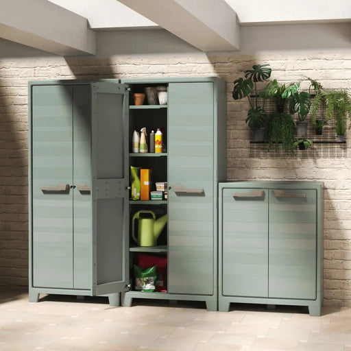 Multi-purpose Outdoor Storage Cabinet 'Planet' in Jade Grey 182cm - Little and Giant Explorers Keter