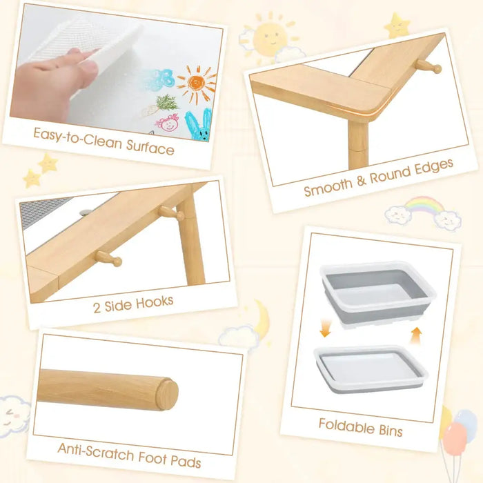 Multi-Use Kids Table and Chair Set | Sensory Table with Adjustable Height - Little and Giant Explorers Costway