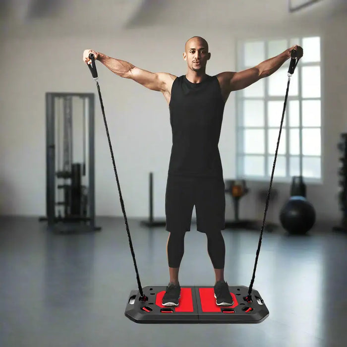 Multifunction Gym Pulley System | Cable Pulley with Handle Bar and Strap COSTWAY - Little and Giant Explorers Costway