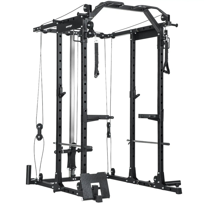 Multifunctional Cable Machine | Full-Body Power Tower with Pulley System and Attachments SPORTNOW - Little and Giant Explorers