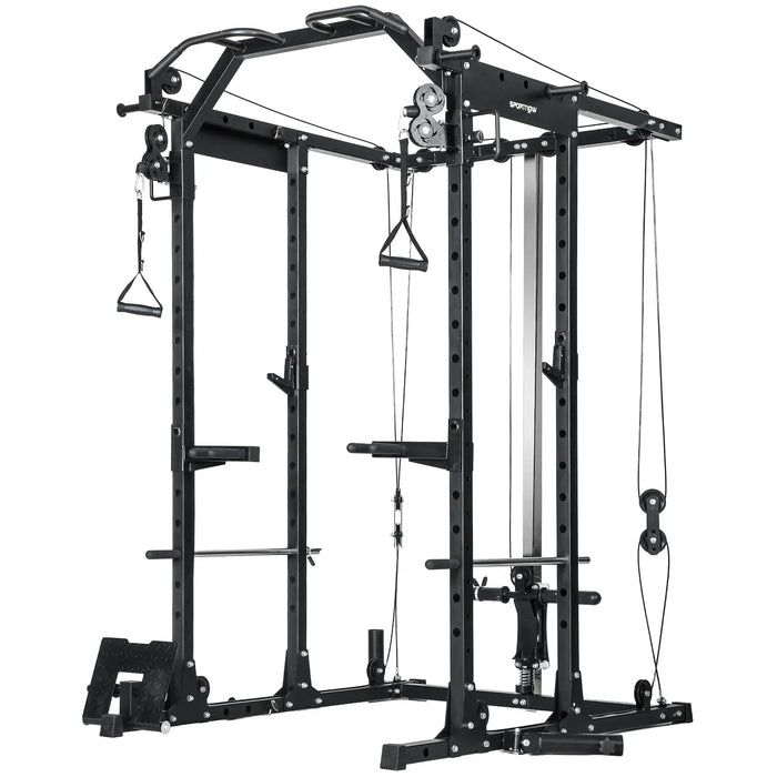 Multifunctional Cable Machine | Full-Body Power Tower with Pulley System and Attachments SPORTNOW - Little and Giant Explorers