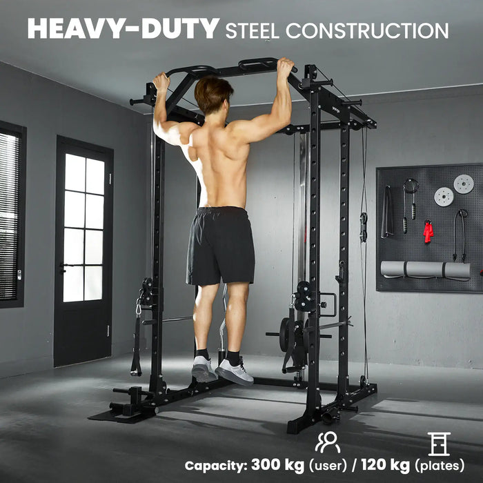 Multifunctional Cable Machine | Full-Body Power Tower with Pulley System and Attachments SPORTNOW - Little and Giant Explorers