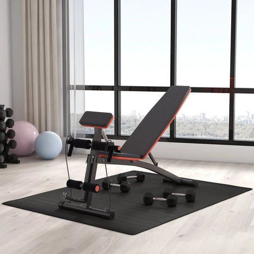 Adjustable Strength Training Sit-Up Ab Bench - Little and Giant Explorers HOMCOM