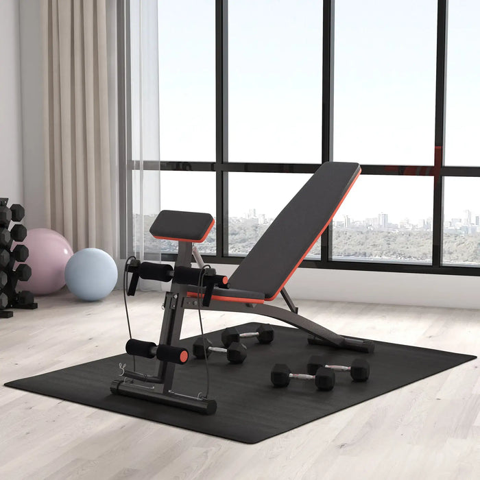 Adjustable Strength Training Sit-Up Ab Bench - Little and Giant Explorers HOMCOM