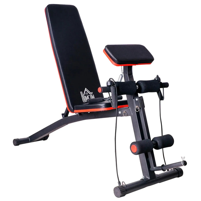 Adjustable Strength Training Sit-Up Ab Bench - Little and Giant Explorers HOMCOM