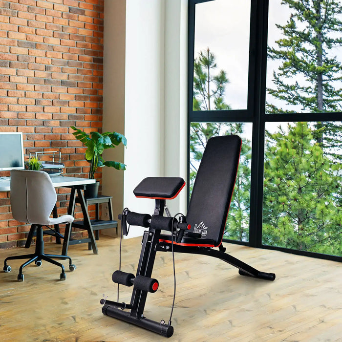 Adjustable Strength Training Sit-Up Ab Bench - Little and Giant Explorers HOMCOM