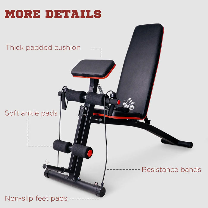 Adjustable Strength Training Sit-Up Ab Bench - Little and Giant Explorers HOMCOM