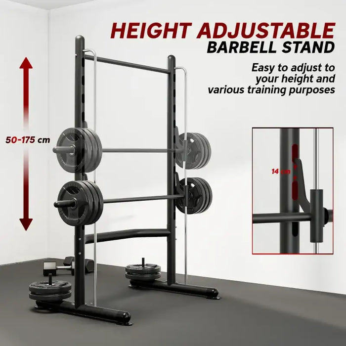 Multifunctional Gym Rack - Half Power Rack | Pull-Up Bar and Barbell Stand HOMCOM - Little and Giant Explorers HOMCOM