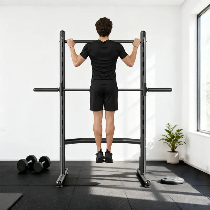 Multifunctional Gym Rack - Half Power Rack | Pull-Up Bar and Barbell Stand HOMCOM - Little and Giant Explorers HOMCOM