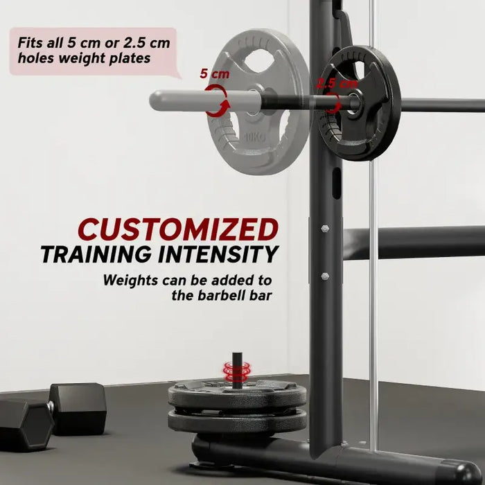 Multifunctional Gym Rack - Half Power Rack | Pull-Up Bar and Barbell Stand HOMCOM - Little and Giant Explorers HOMCOM