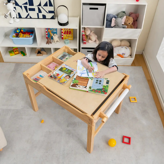 Kids Activity Table with Reversible Tabletop | Multi-Purpose Creative Workspace - Little and Giant Explorers Costway