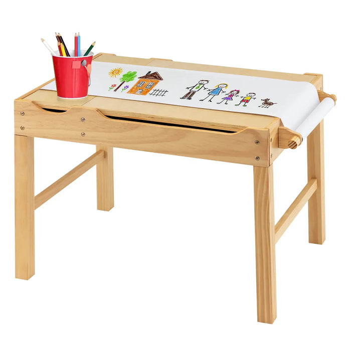 Kids Activity Table with Reversible Tabletop | Multi-Purpose Creative Workspace - Little and Giant Explorers Costway