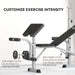 Weight bench with leg developer attachment on a white background